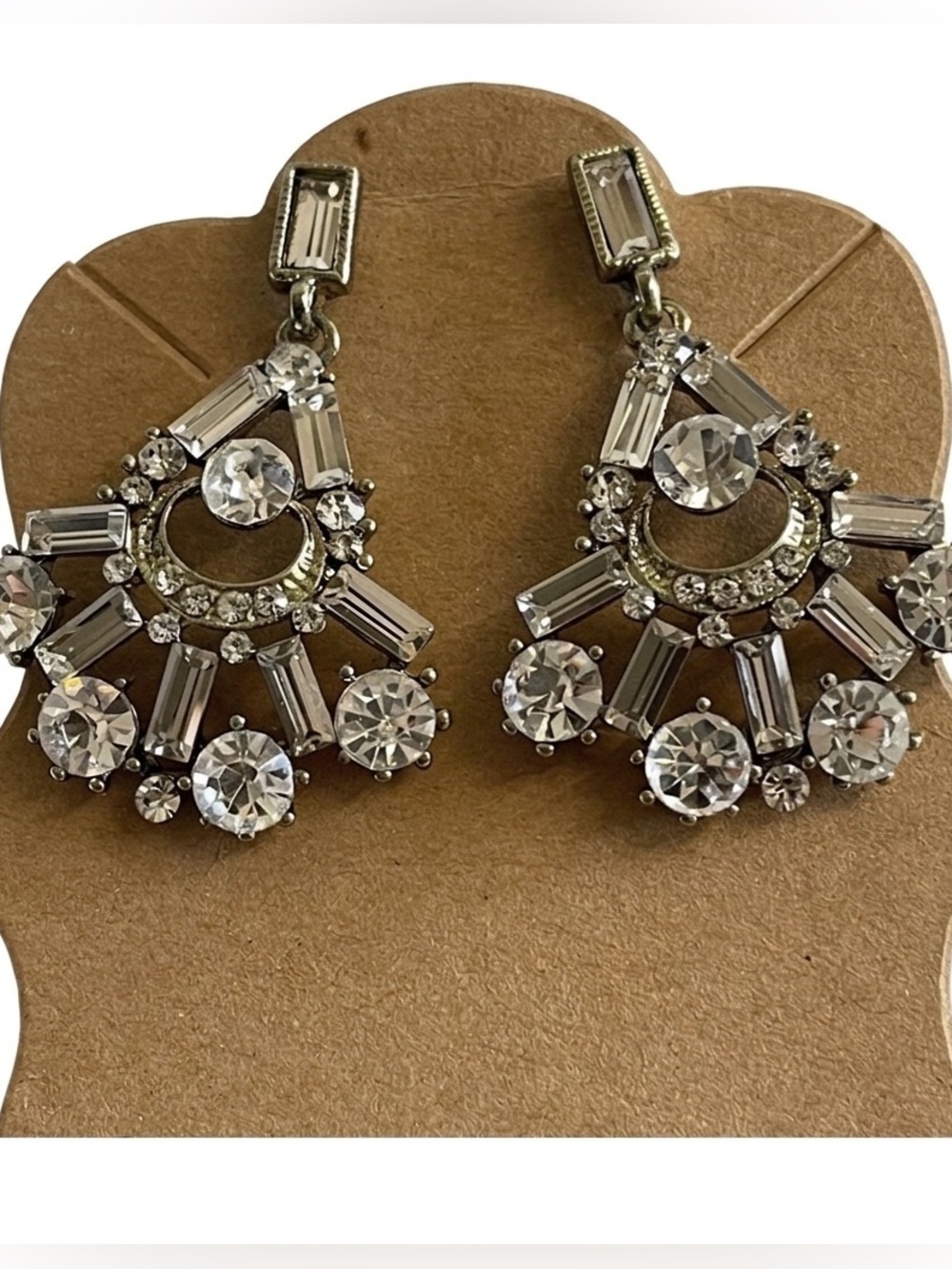 NWT Silver Crystal Chandelier Earrings